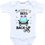Daiichiban Designs Police Officer Law Enforcement Daddy Best Back up Infant Creeper