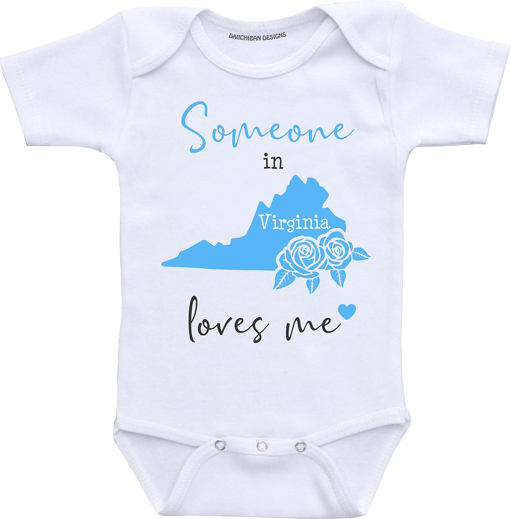 Daiichiban Designs Someone in Virginia loves me baby clothes Custom baby gifts