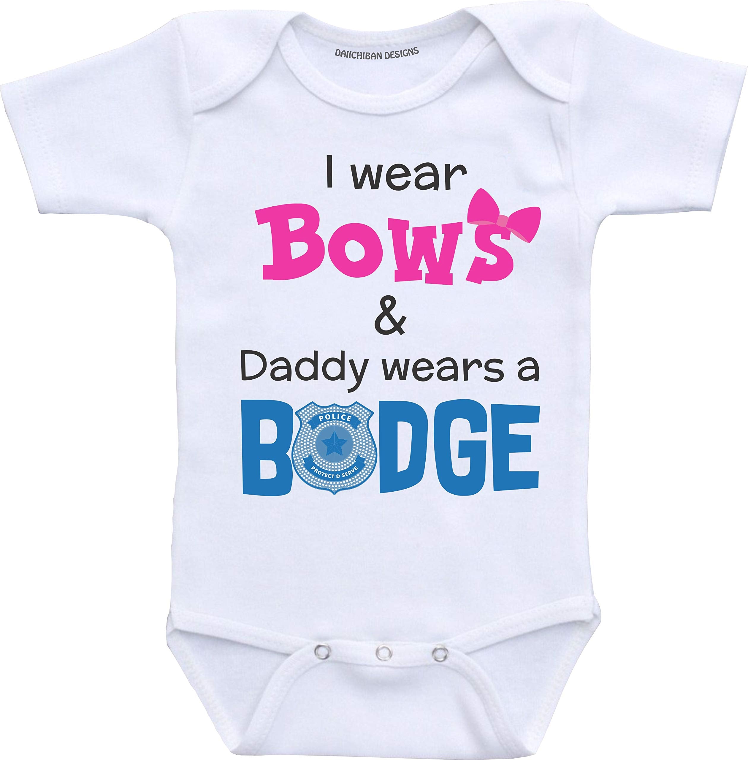 Daiichiban Designs Police Officer Daddy wears Badge Law Enforcement daughter Infant bodysuit