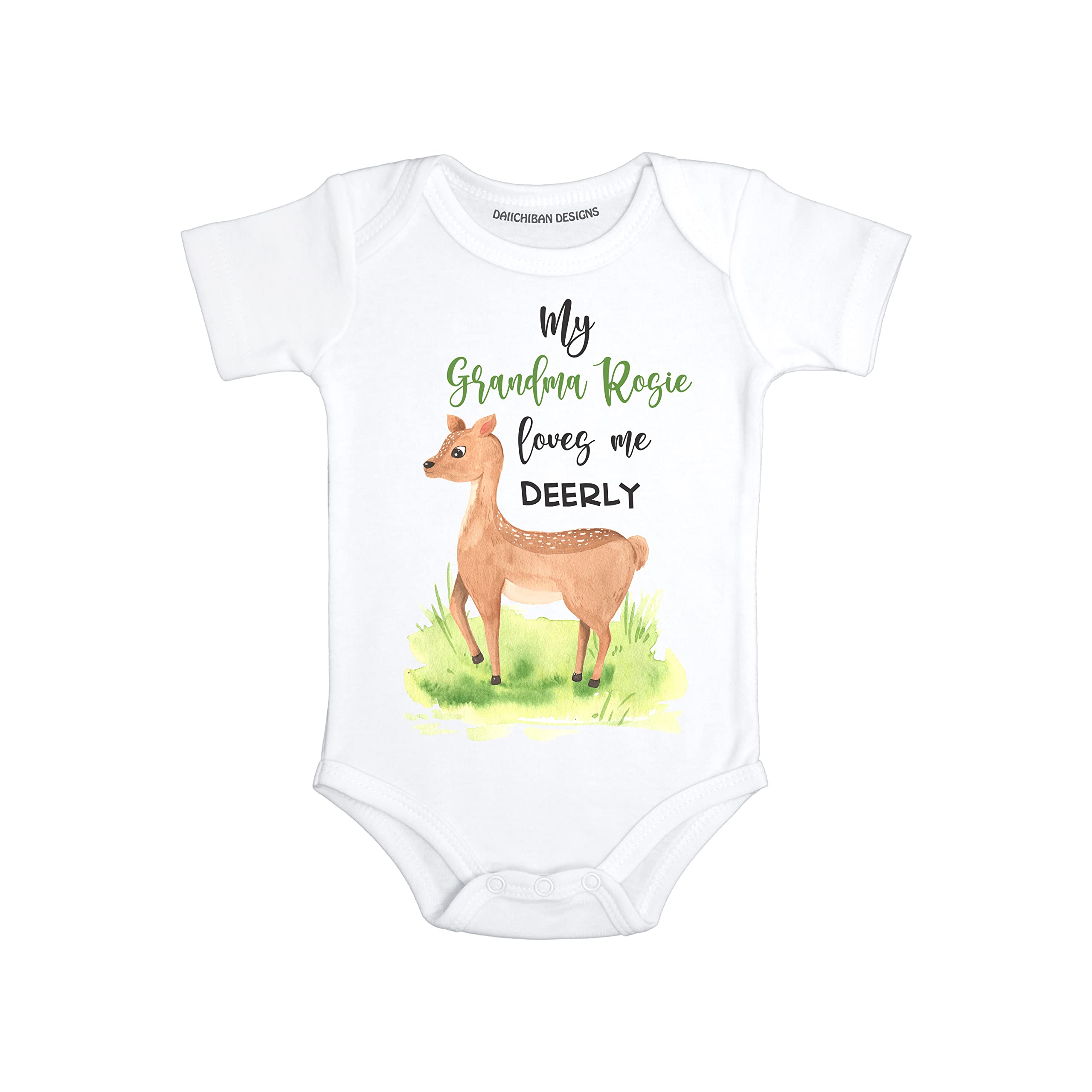 Daiichiban Designs Baby clothes Unisex Grandma Personalized baby outfit with name