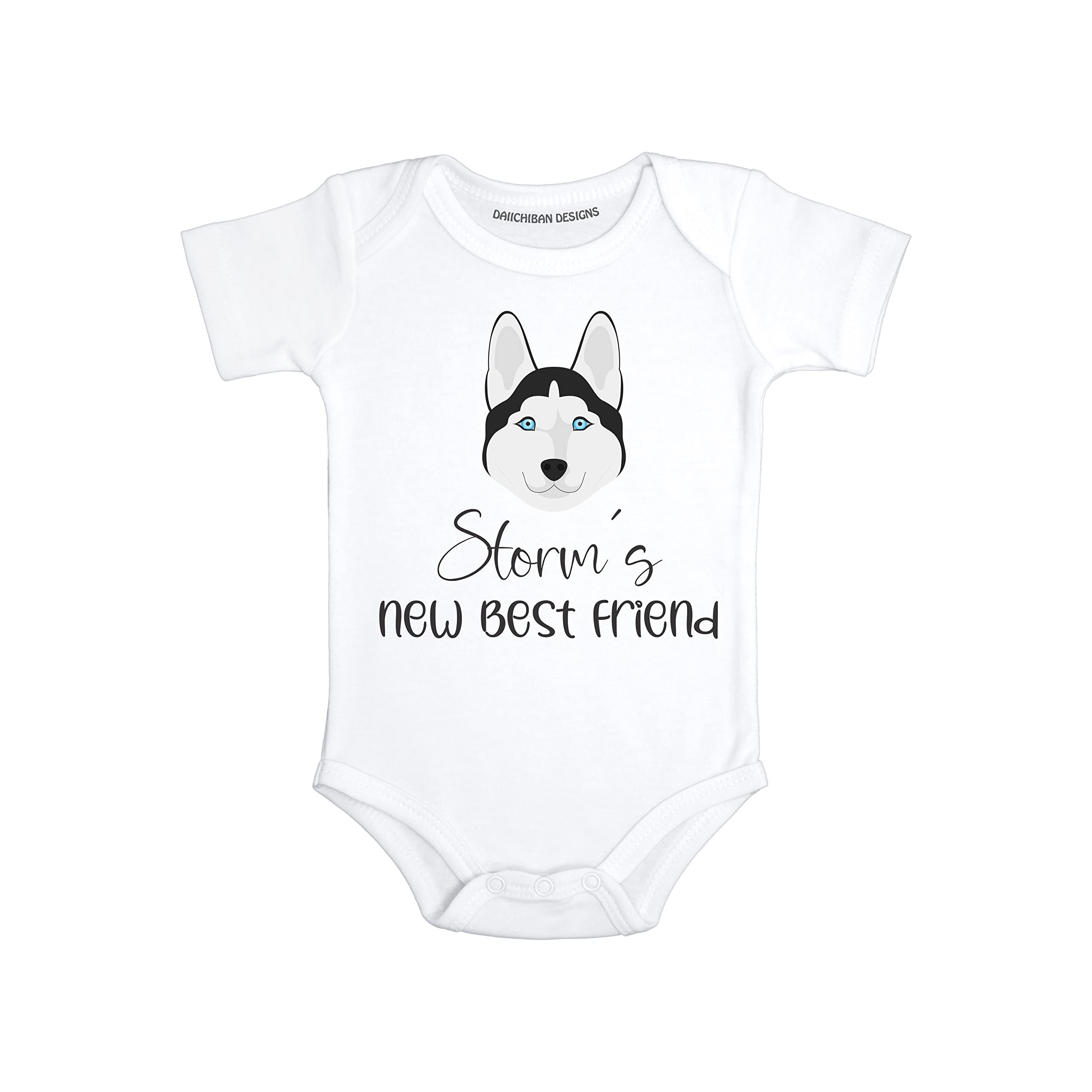 Personalized Dog baby bodysuit Husky baby clothes