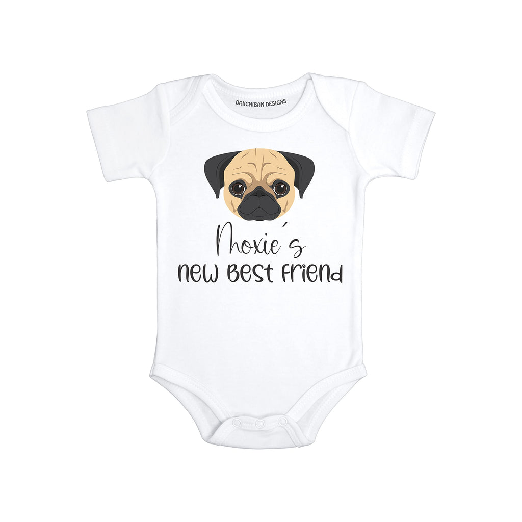 Personalized Pug baby clothes Dog sibling baby outfit