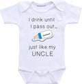 Daiichiban Designs Uncle baby clothes baby boy I drink until I pass out just like my uncle Infant bodysuit