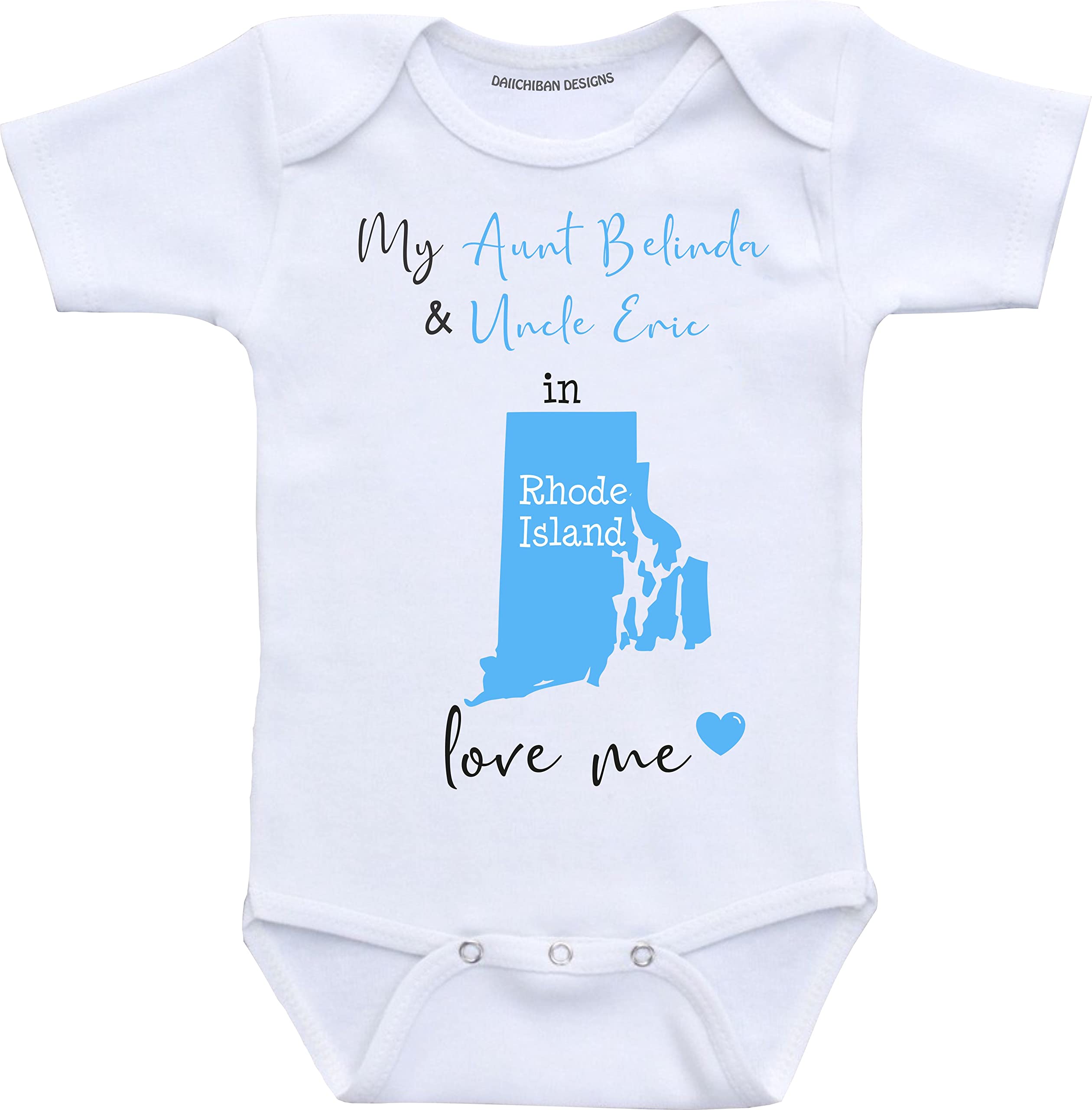 Daiichiban Designs Custom Aunt and Uncle baby gifts Rhode Island baby clothes