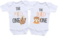 Daiichiban Designs Funny Twin Baby Bodysuit Set – “The Wild One & The Mild One” – Cute Matching Twin outfit