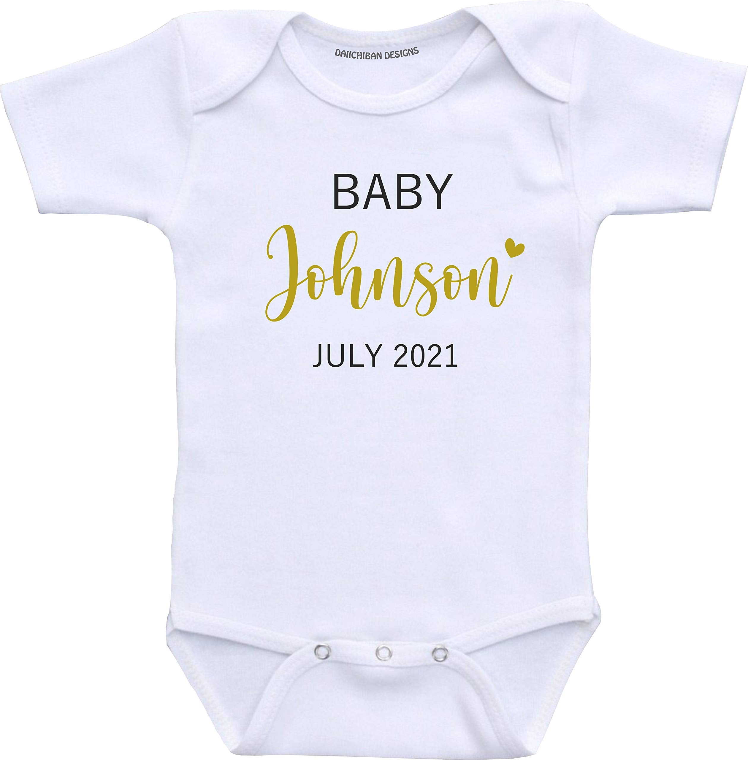 Daiichiban Designs Custom pregnancy announcement shirt baby reveal ideas