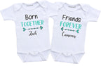 Daiichiban Designs Personalized Twin baby gifts Born together Friends forever twins
