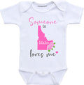 Daiichiban Designs Someone in Idaho loves me baby clothes infant creeper State customized gifts for babies