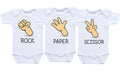 Daiichiban Designs Rock paper scissor shirt Triplets baby clothes (24 months)
