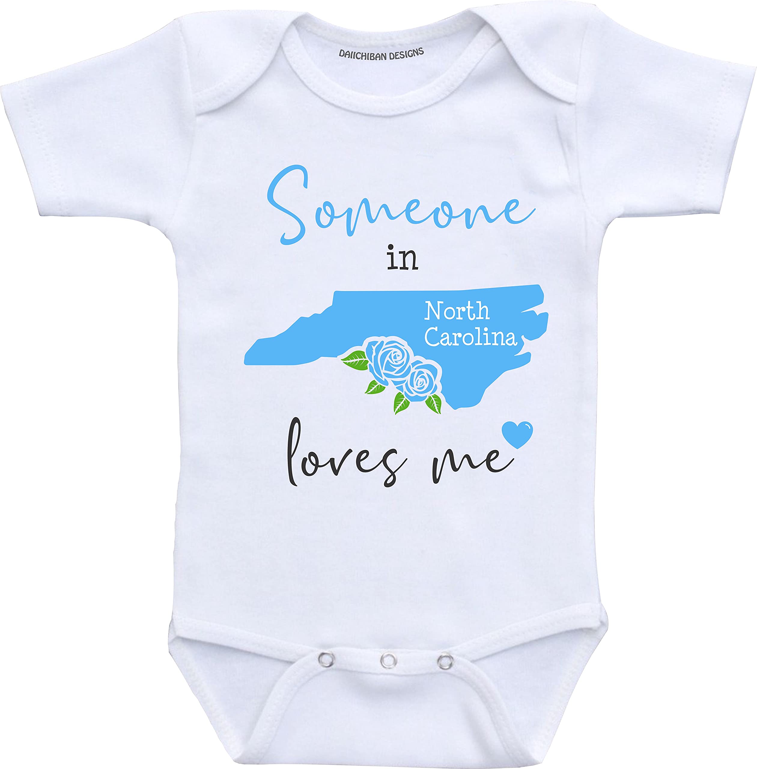 Daiichiban Designs Someone in North Carolina loves me Custom baby gifts