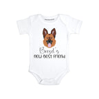 Personalized dog baby clothes with name German shepherd baby gifts