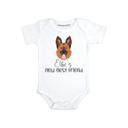 Personalized dog baby clothes with name German shepherd baby gifts