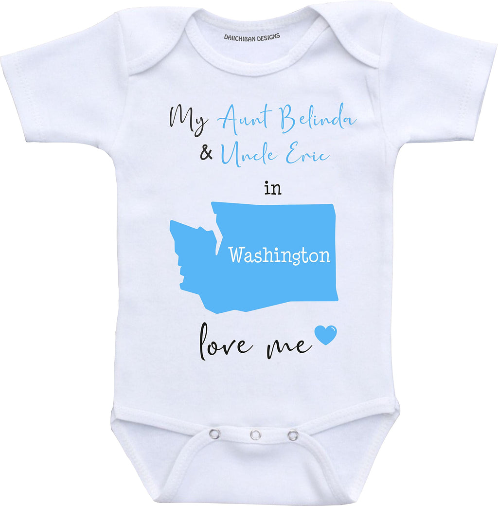 Daiichiban Designs Custom Aunt and Uncle baby gifts Washington baby clothes