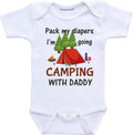 Daiichiban Designs Pack My Diapers Camping with Daddy Baby boy Clothes Infant Bodysuit