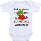 Daiichiban Designs Pack My Diapers Camping with Daddy Baby boy Clothes Infant Bodysuit