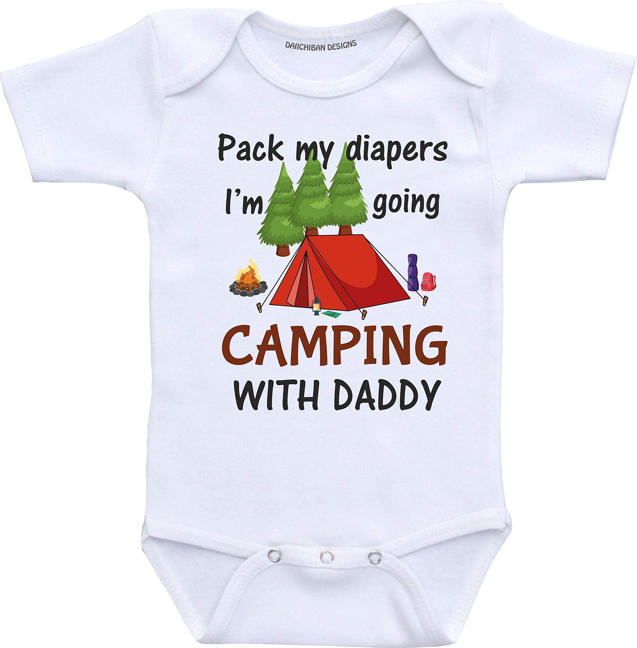 Daiichiban Designs Pack My Diapers Camping with Daddy Baby boy Clothes Infant Bodysuit