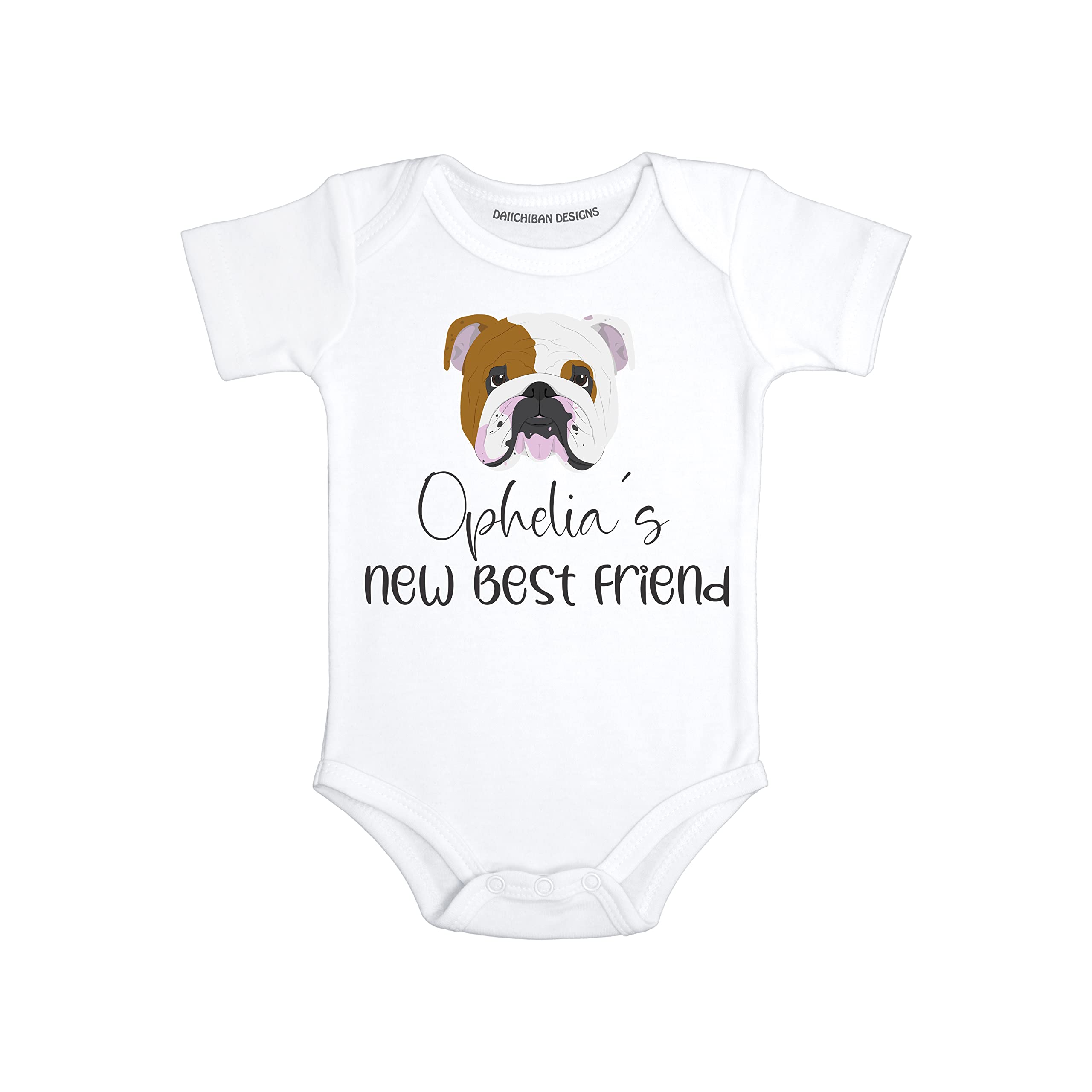 Personalized Dog baby gifts English Bulldog baby clothes