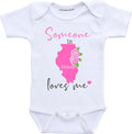 Daiichiban Designs Someone in Illinois loves me baby clothes infant creeper State customized gifts for babies