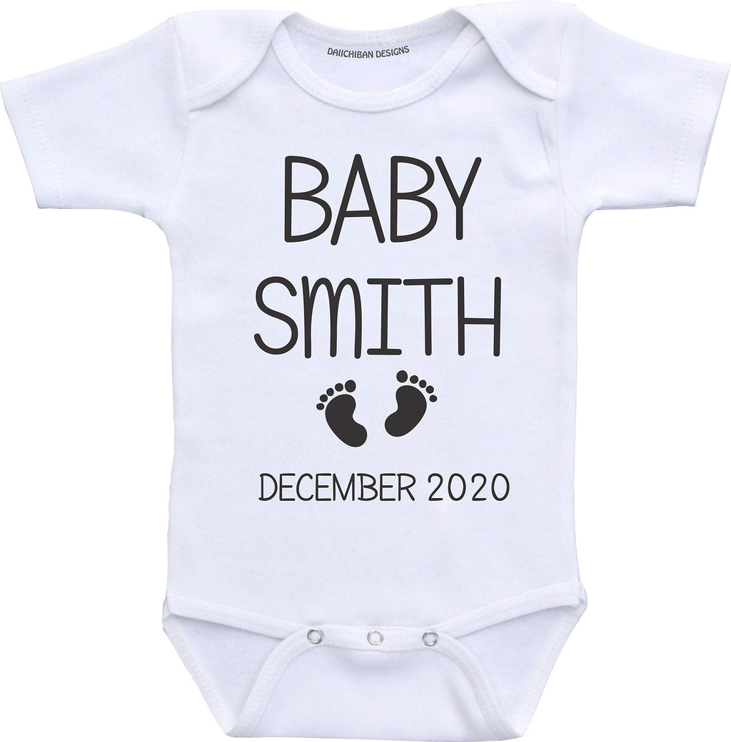 Daiichiban Designs Custom baby announcement Pregnancy reveal shirt infant bodysuit