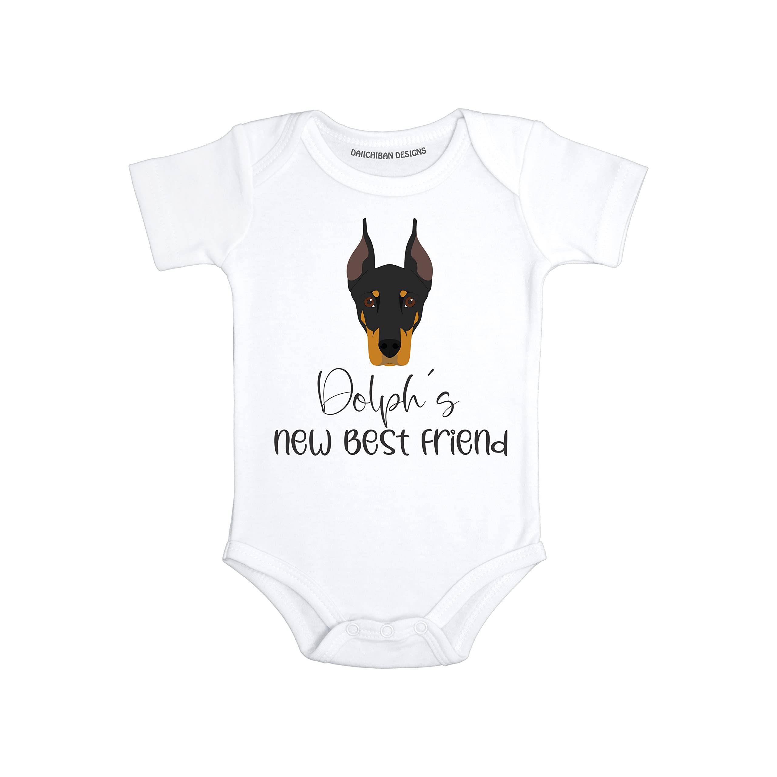 Personalized Dog baby clothes Dobermann baby gifts