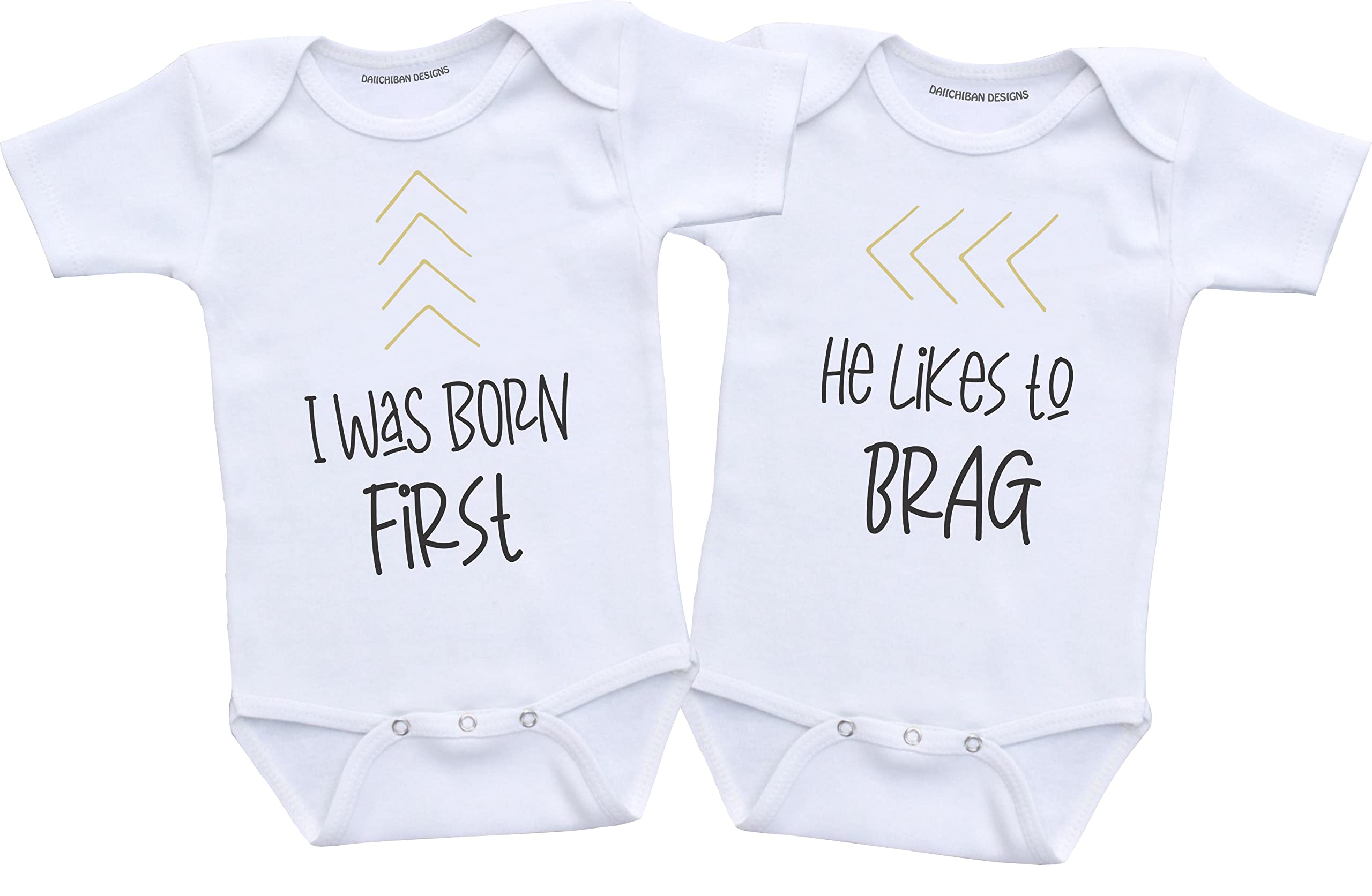 Matching boy and girl twin outfits Funny Twins baby gifts