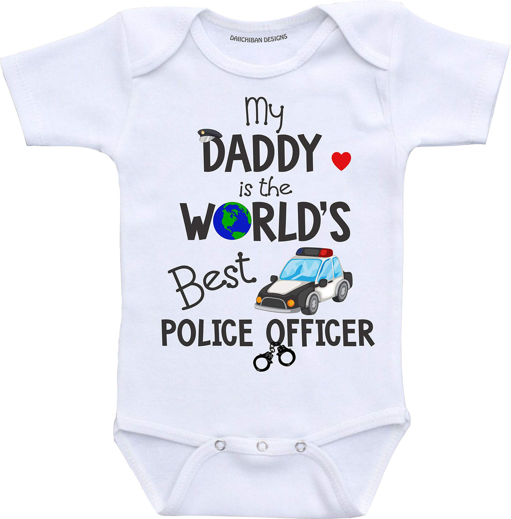 Daiichiban Designs Daddy Police Officer Law Enforcement Onepiece Baby boy Clothes