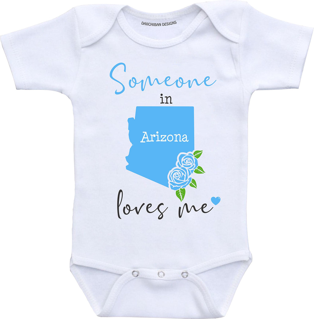 Daiichiban Designs Someone in Arizona loves me baby gifts customizable