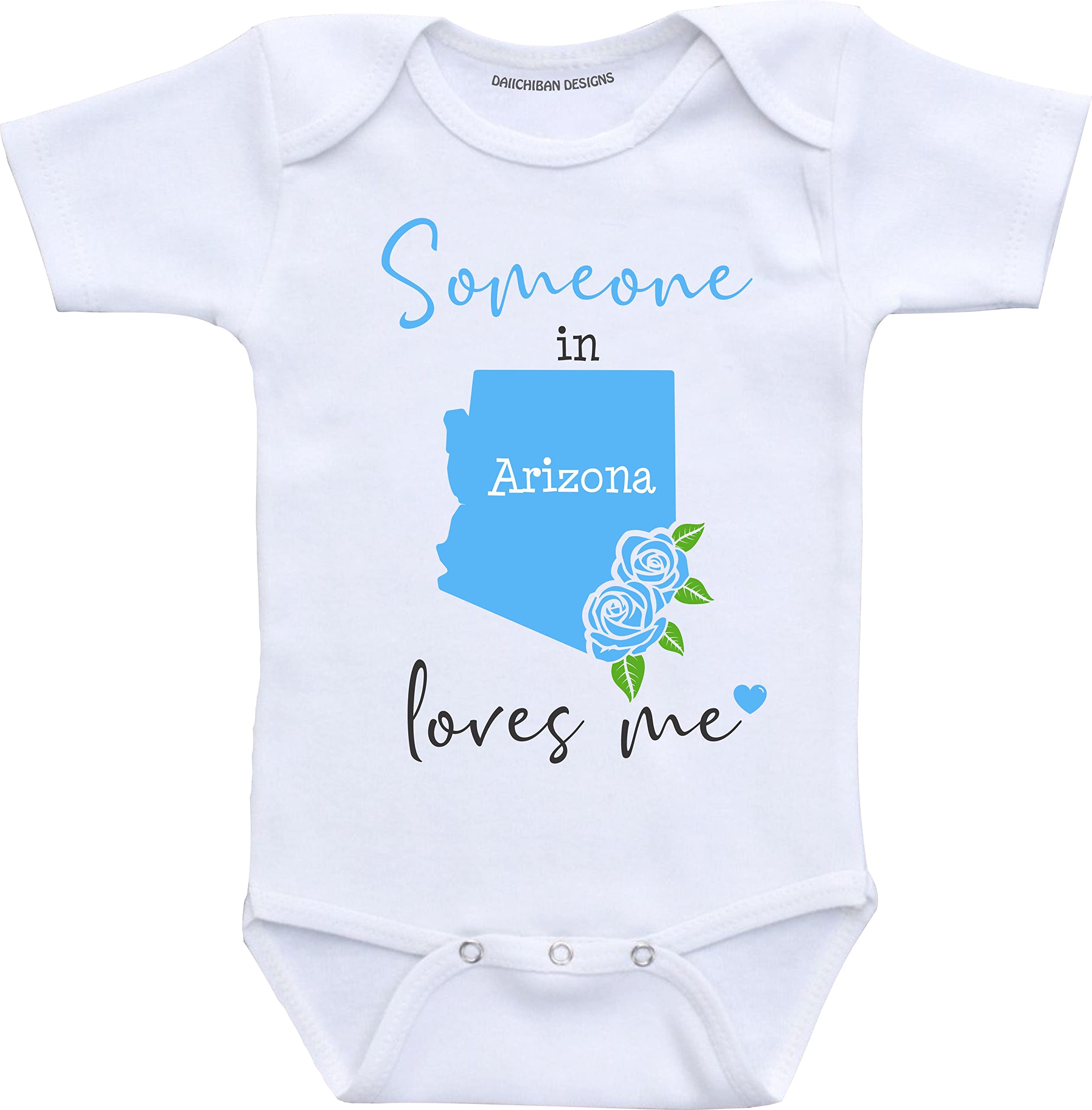 Daiichiban Designs Someone in Arizona loves me baby gifts customizable