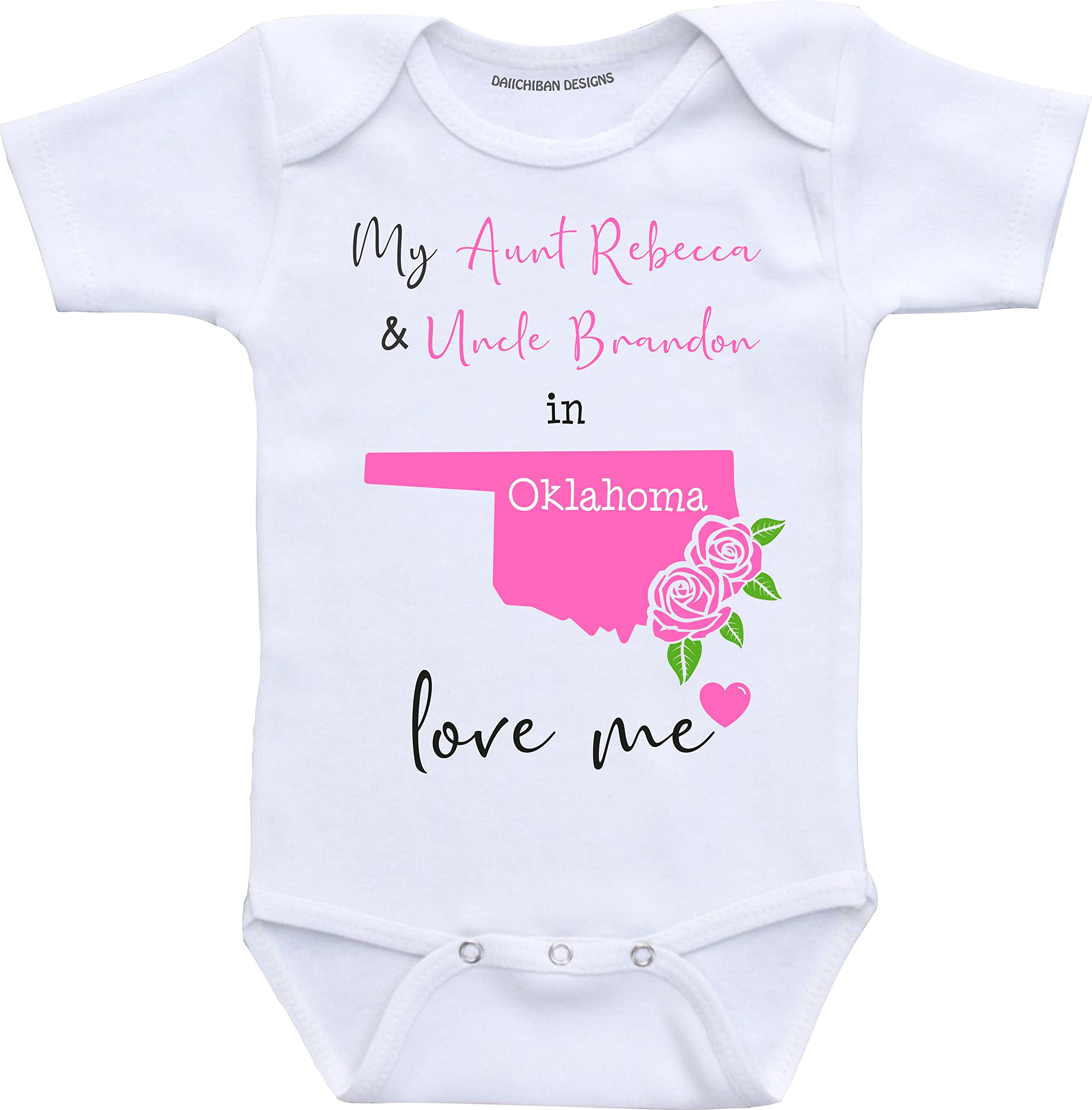 Daiichiban Designs Custom Aunt and Uncle baby gifts Oklahoma baby clothes