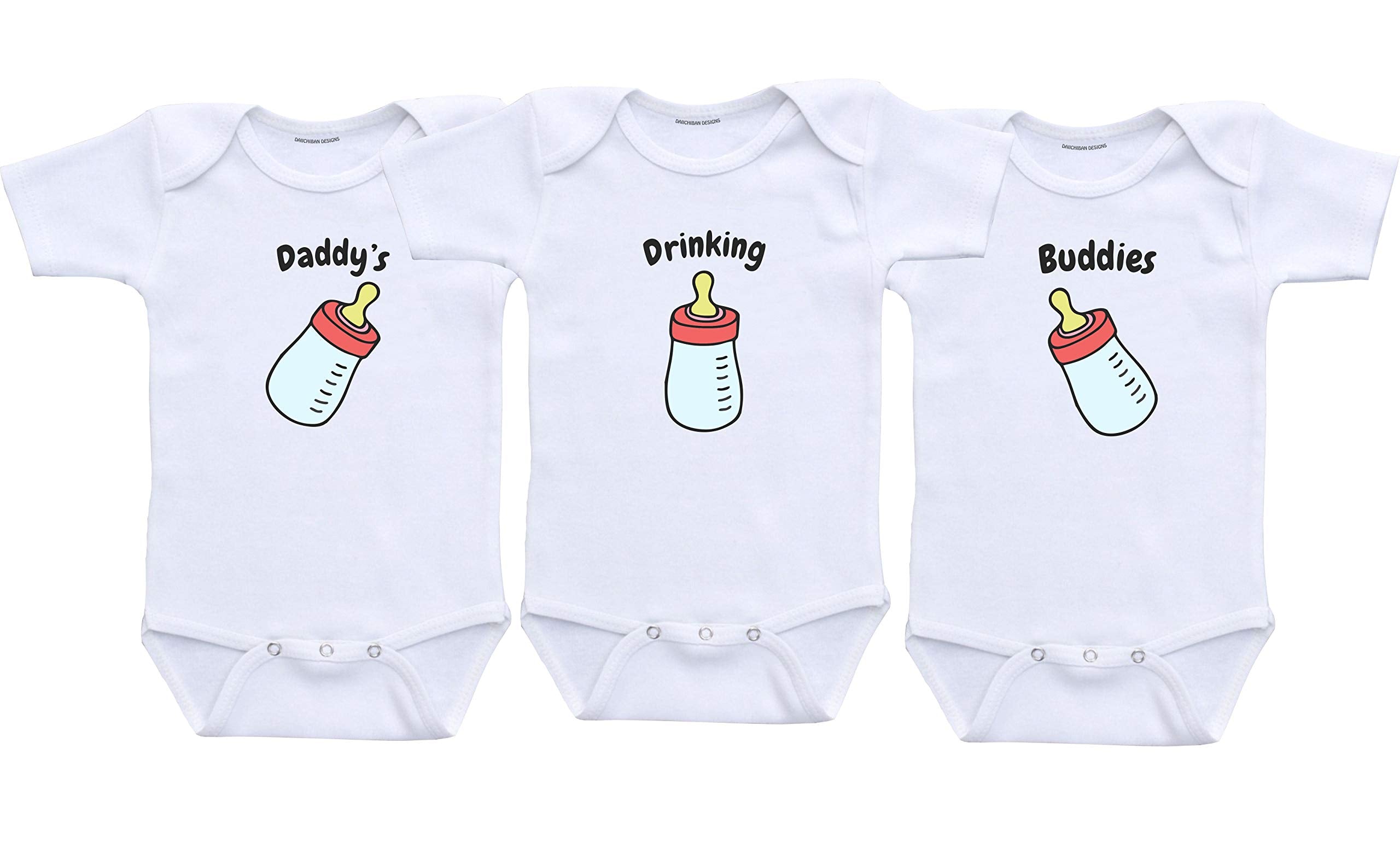 Daiichiban Designs Triplets baby gifts infant bodysuits