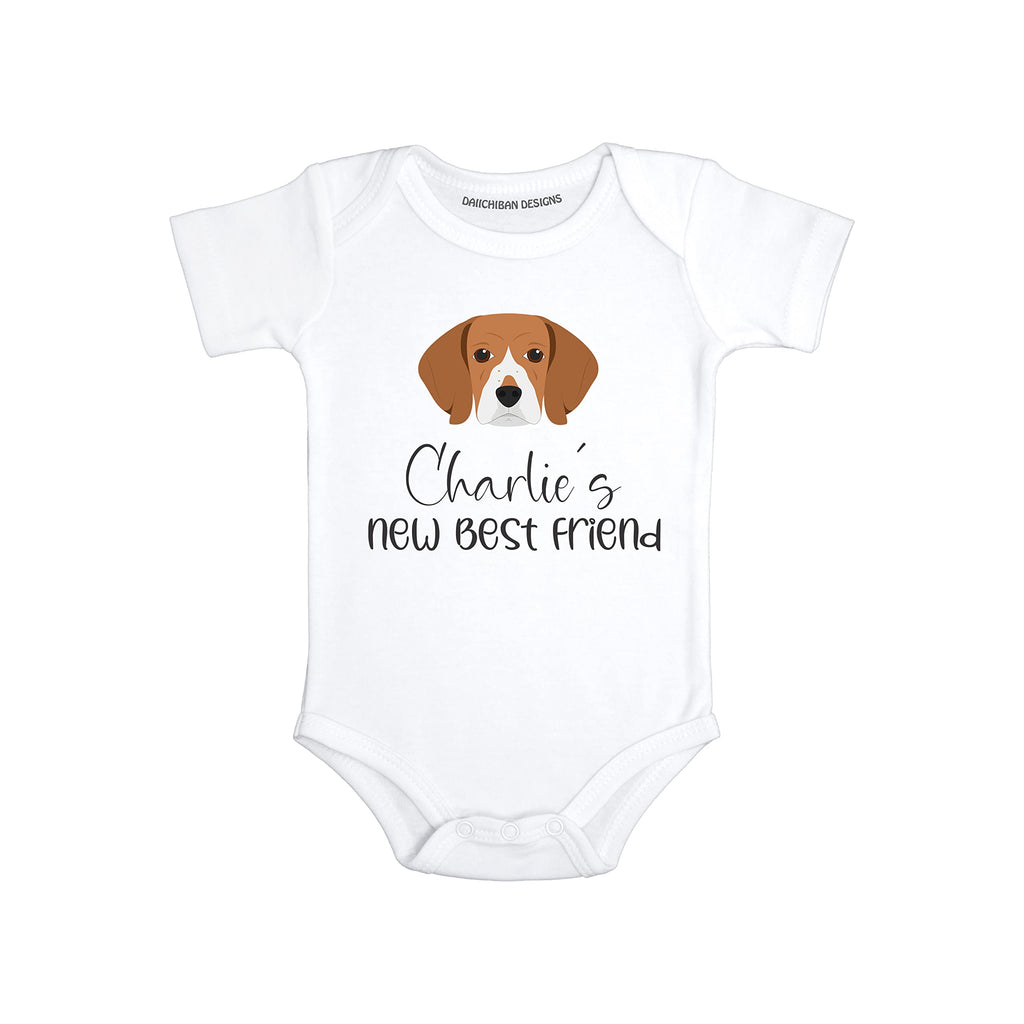 Personalized Dog baby bodysuit Beagle baby clothes