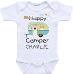 Daiichiban Designs Happy camper baby clothes Personalized baby gift