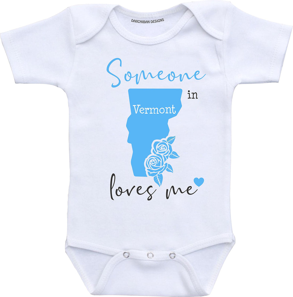 Daiichiban Designs Someone in Vermont loves me baby clothes Custom baby gifts