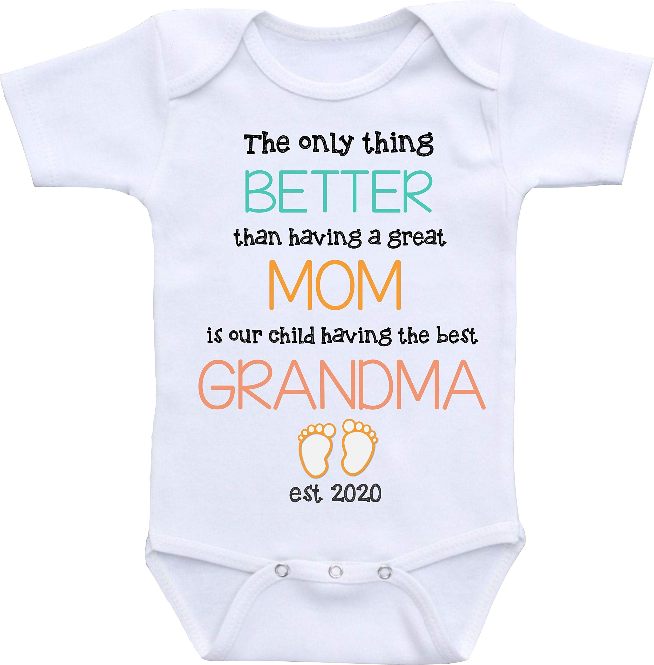 Daiichiban Designs Pregnancy Announcement Grandma baby reveal gifts (6 Months) White