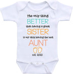 Daiichiban Designs Custom Auntie Pregnancy announcement gifts Aunt Personalized baby reveal bodysuits