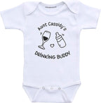 Custom Auntie's Drinking Buddy Funny Aunt Baby Clothes Infant Bodysuit