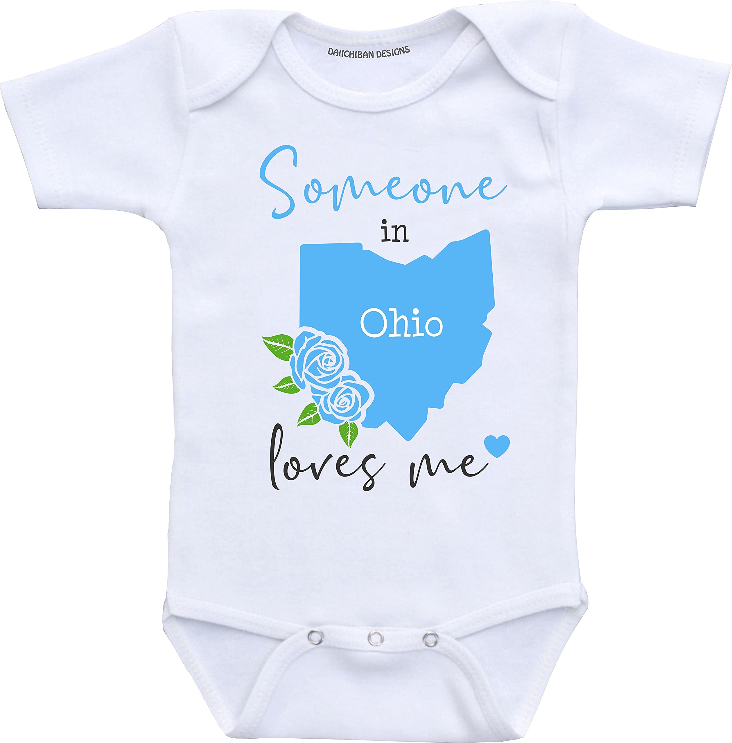 Daiichiban Designs Someone in Ohio loves me baby clothes Custom baby gifts