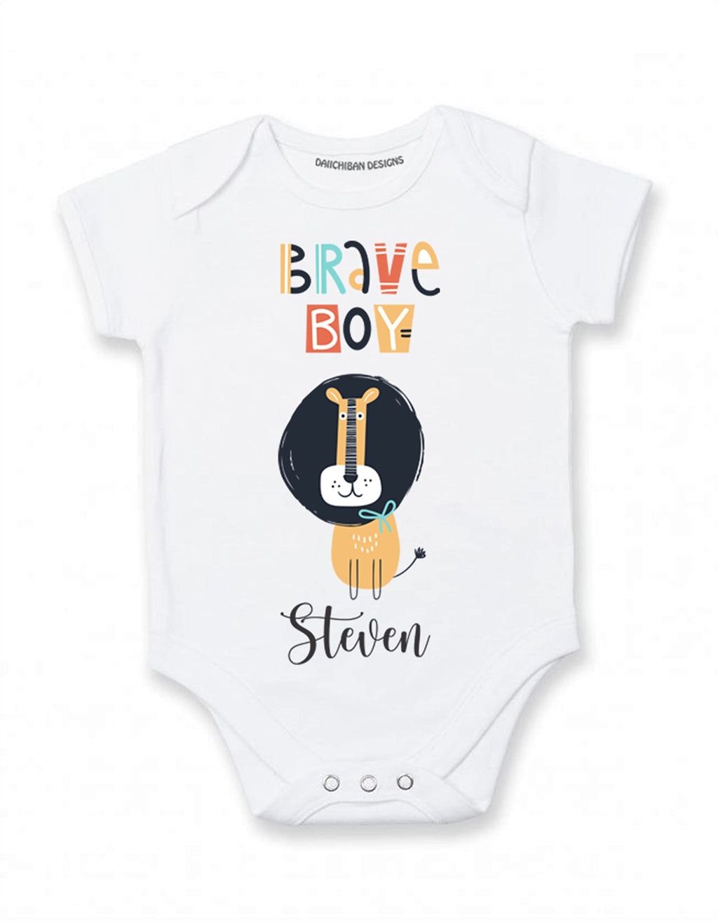 Personalized baby boy clothes with name Lion themed baby clothes