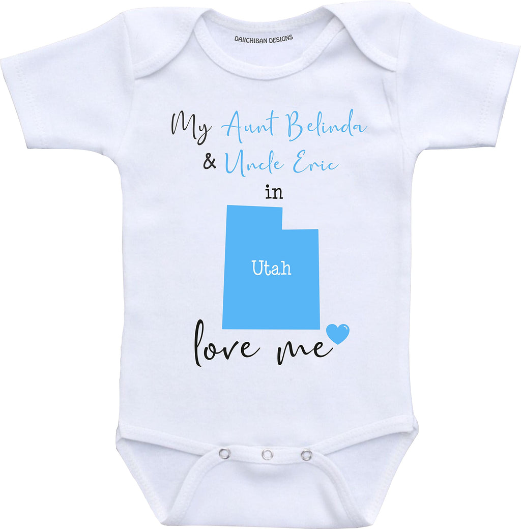Daiichiban Designs Aunt and Uncle baby gifts Customizable South Dakota baby clothes