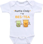 Daiichiban Designs Custom Aunt baby gift Auntie is my Bestie personalized baby clothes infant bodysuits