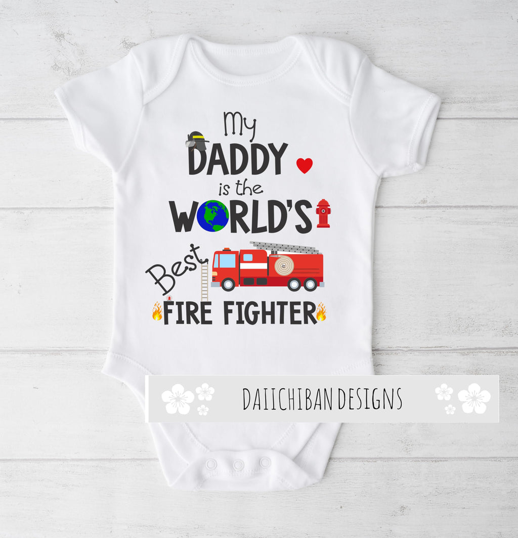 Daiichiban Designs Firefighter Daddy Fireman baby clothes