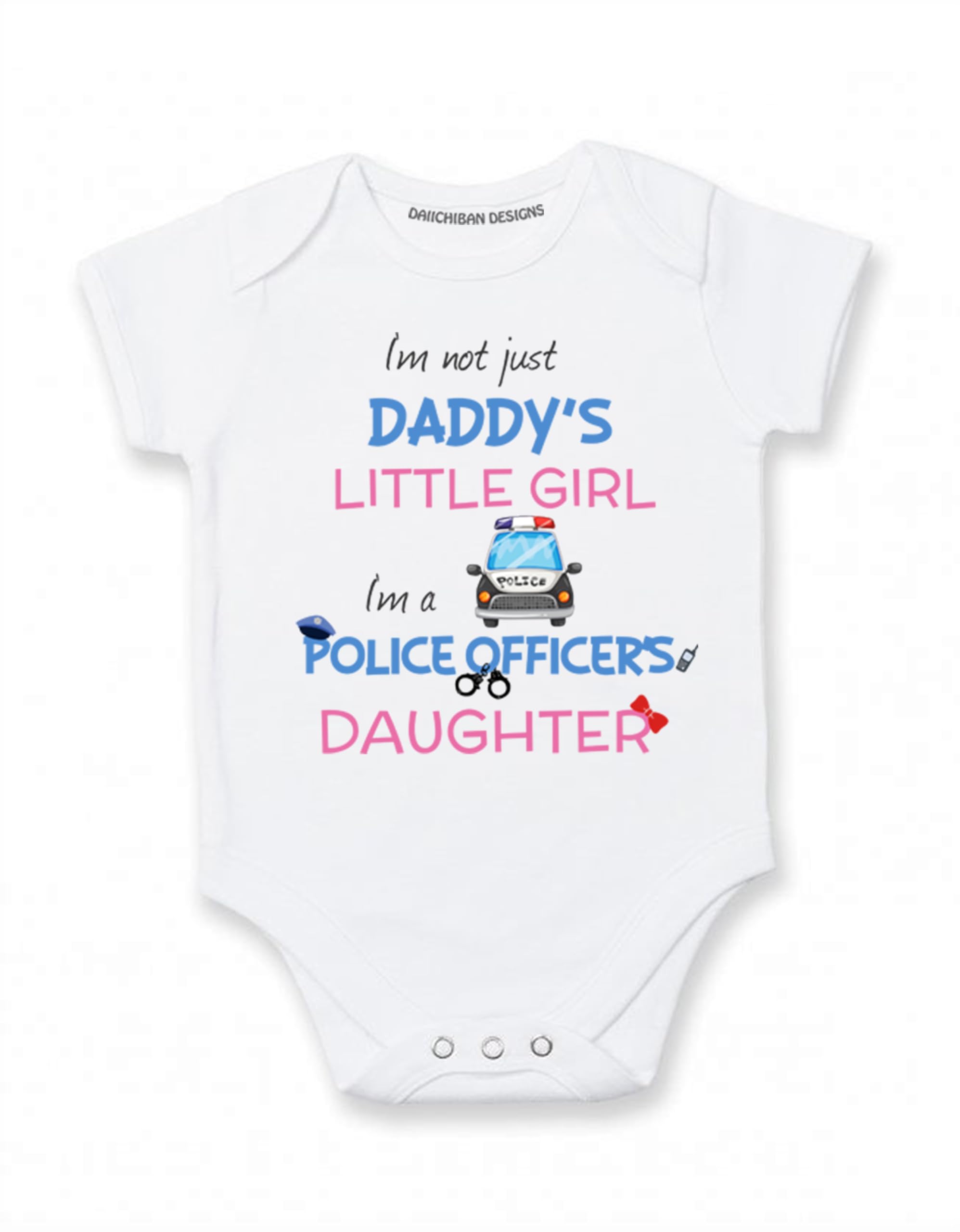 Daiichiban Designs Police Officer Daddy Law Enforcement daughter Infant Bodysuit