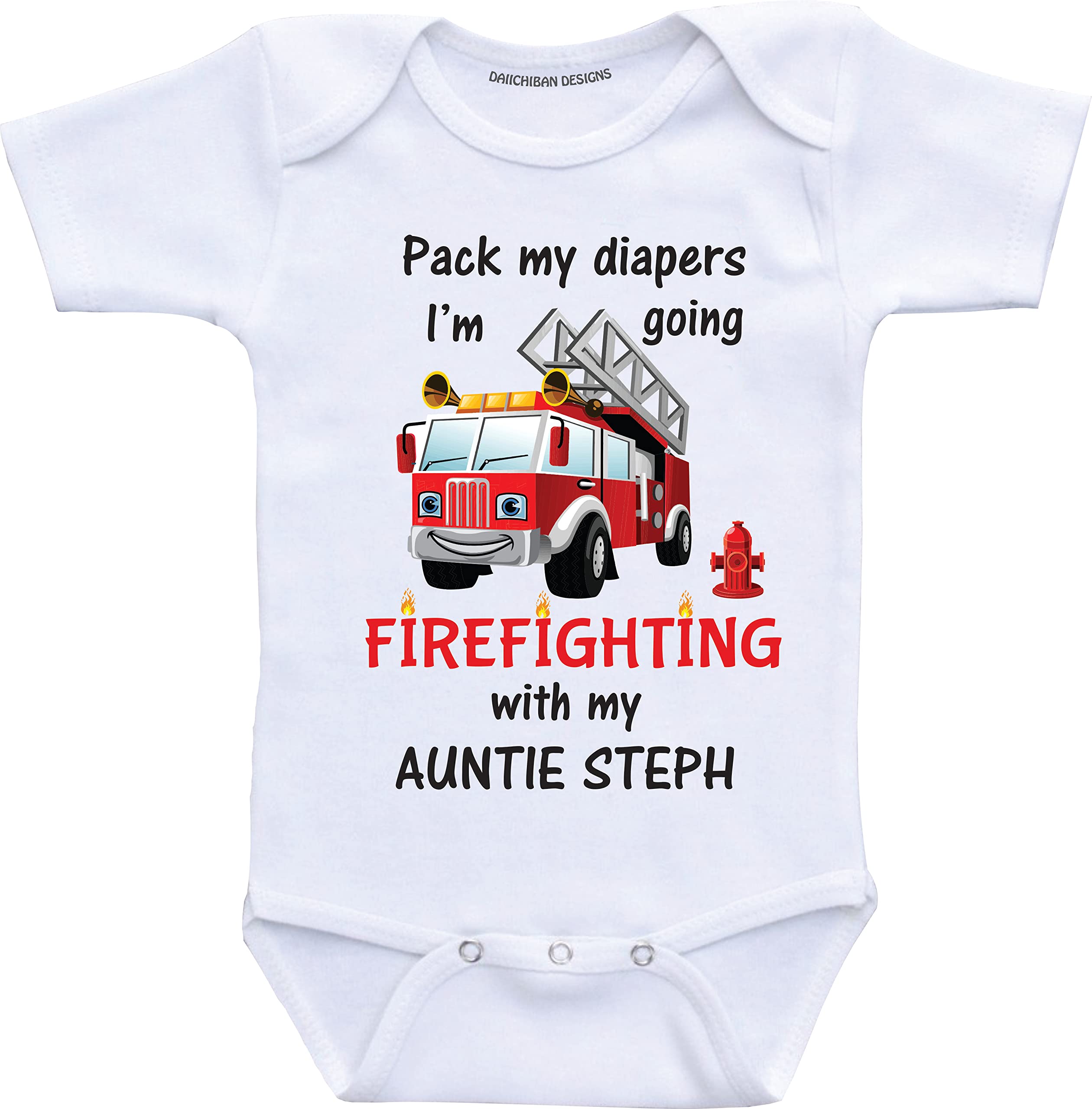 My Aunt is a Firefighter baby clothes Personalized Auntie firefighter baby gifts