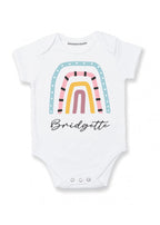 Personalized baby girl outfits with name Rainbow baby bodysuits