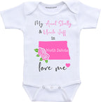 Daiichiban Designs Aunt and Uncle baby gifts Customizable North Dakota baby clothes