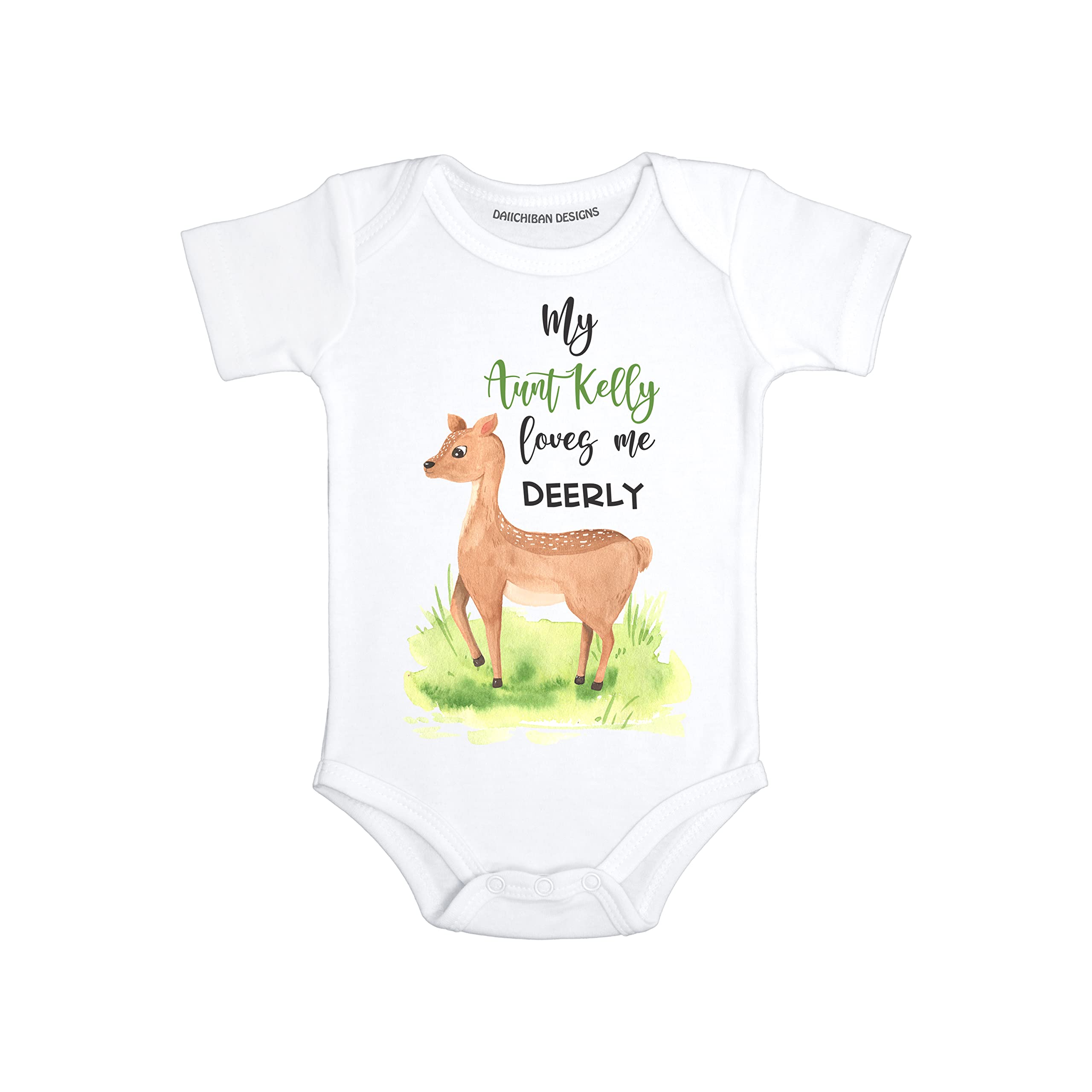 Daiichiban Designs Auntie baby clothes unisex Personalized baby gifts with name