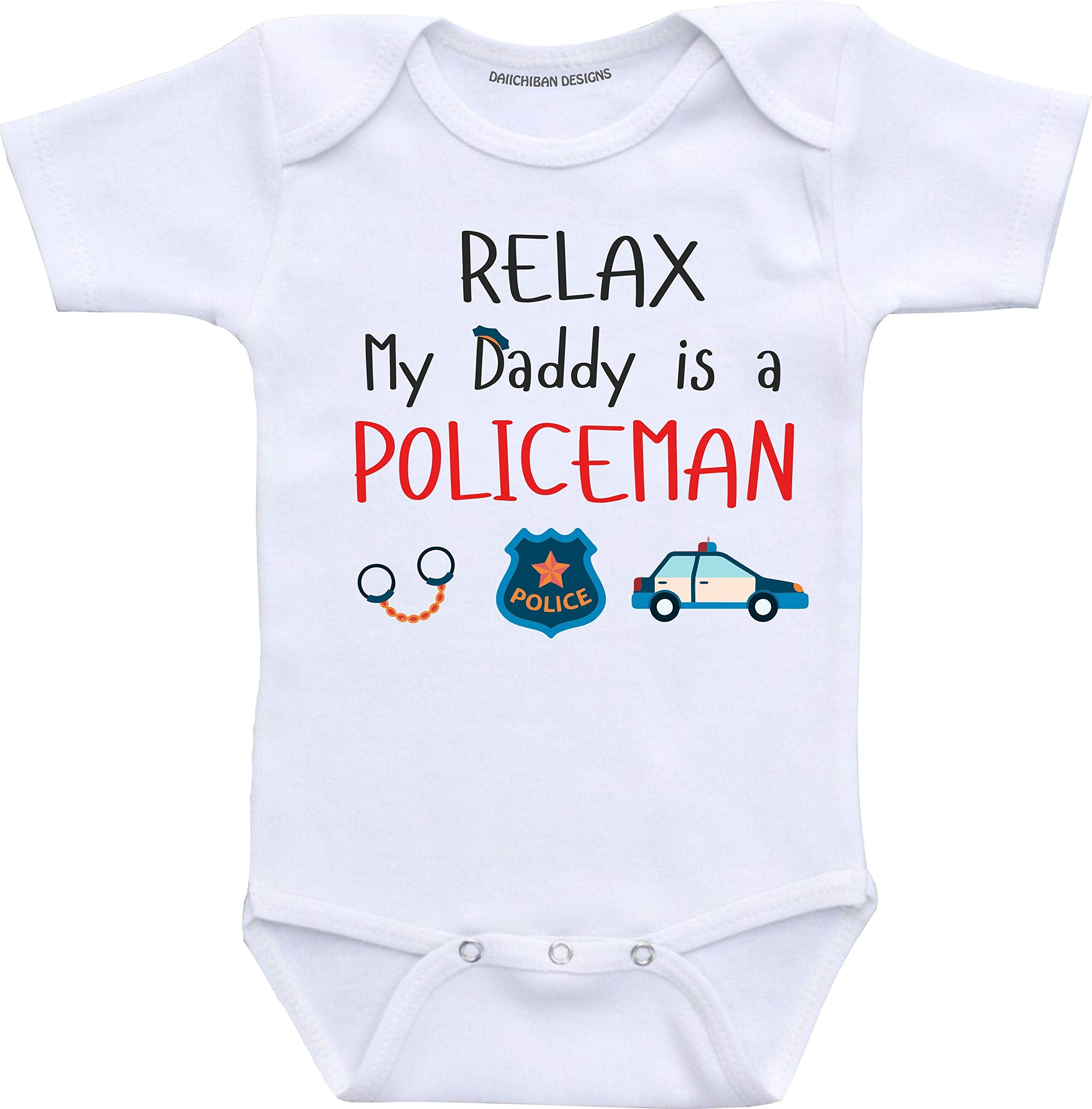 Daiichiban Designs My dad is a police officer baby outfit