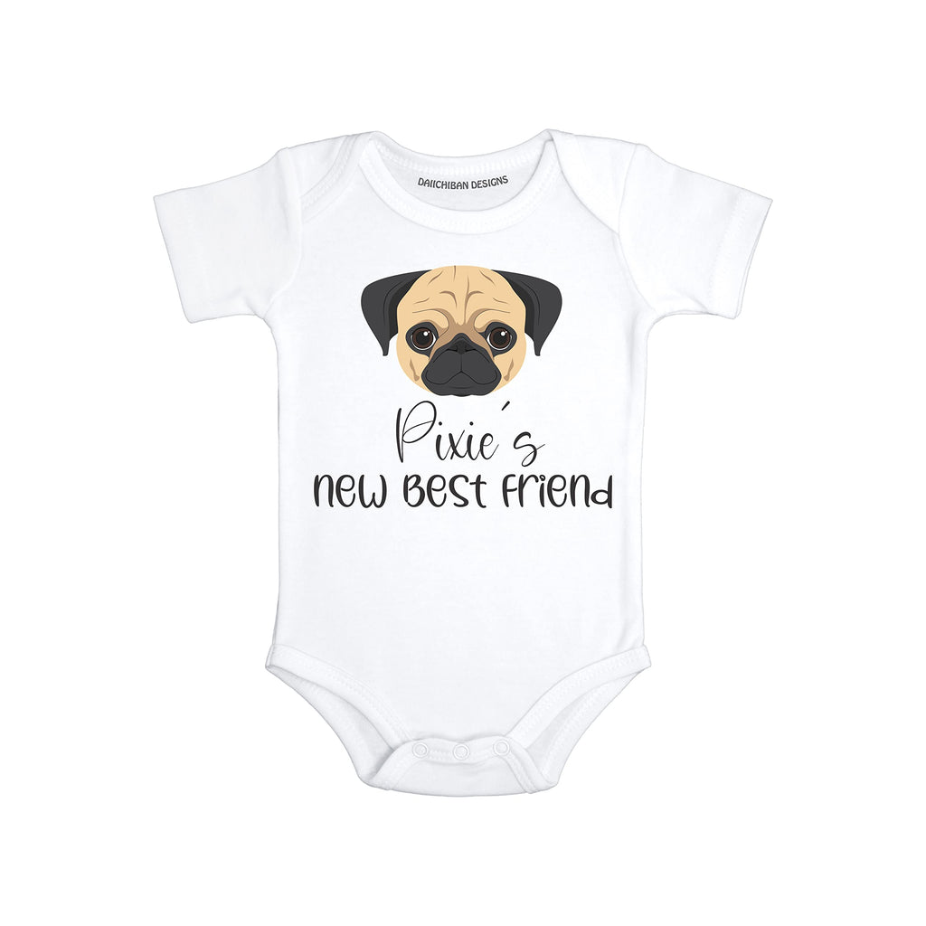 Personalized Pug baby clothes Dog sibling baby outfit