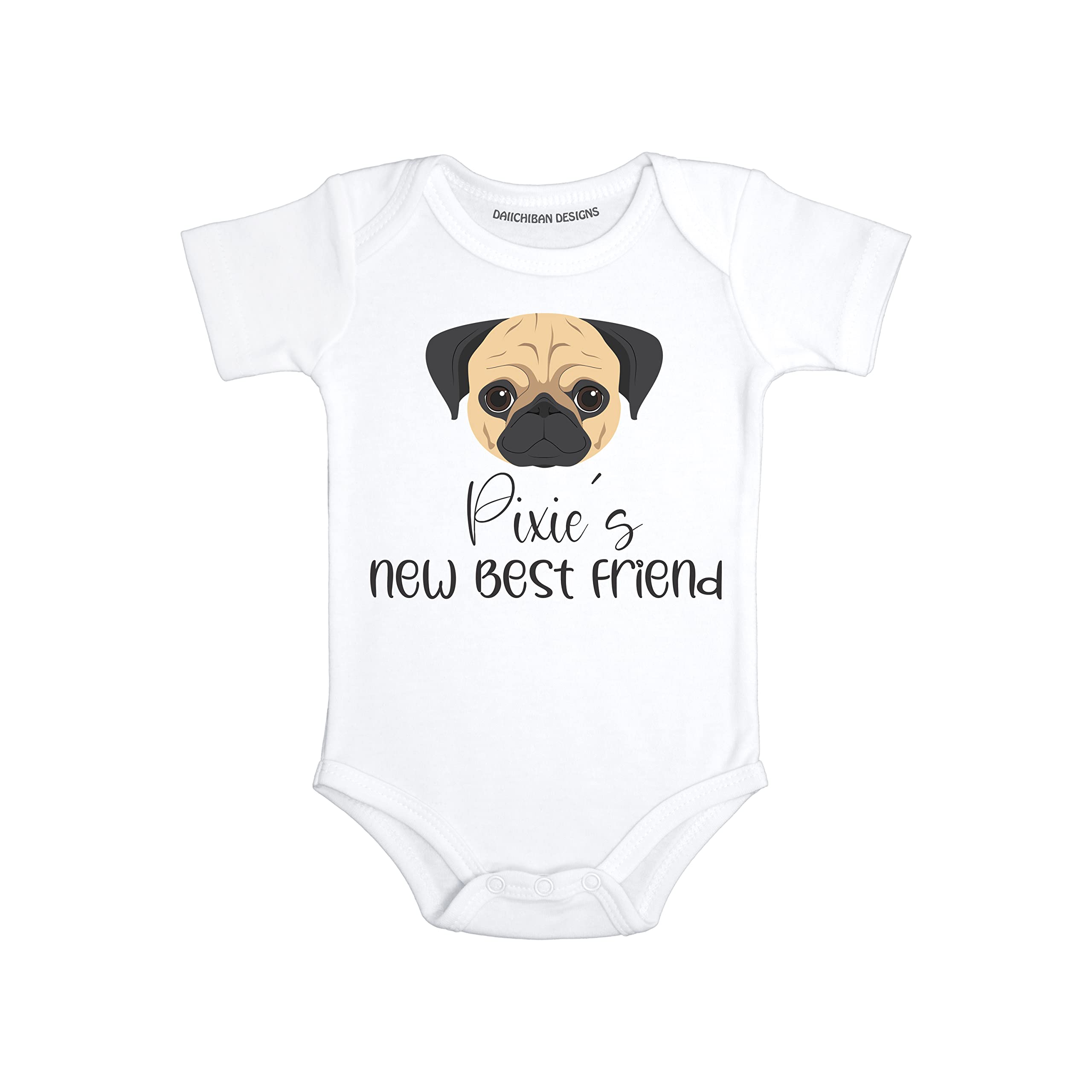 Personalized Pug baby clothes Dog sibling baby outfit