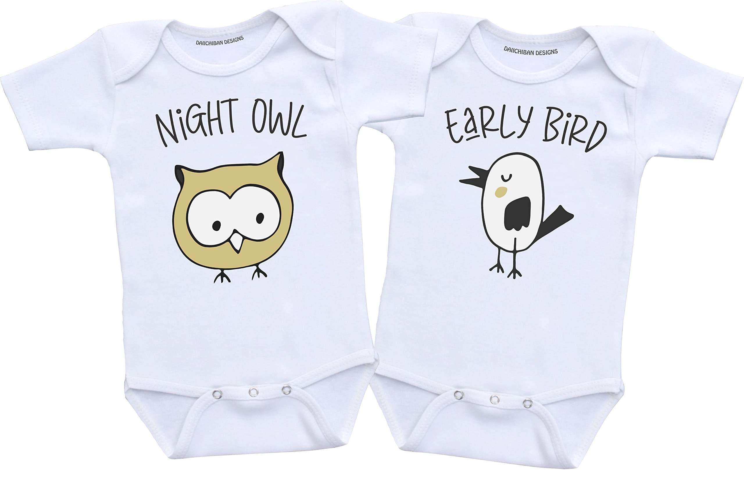 Funny Twins baby gifts Twin baby clothes boy and girl set